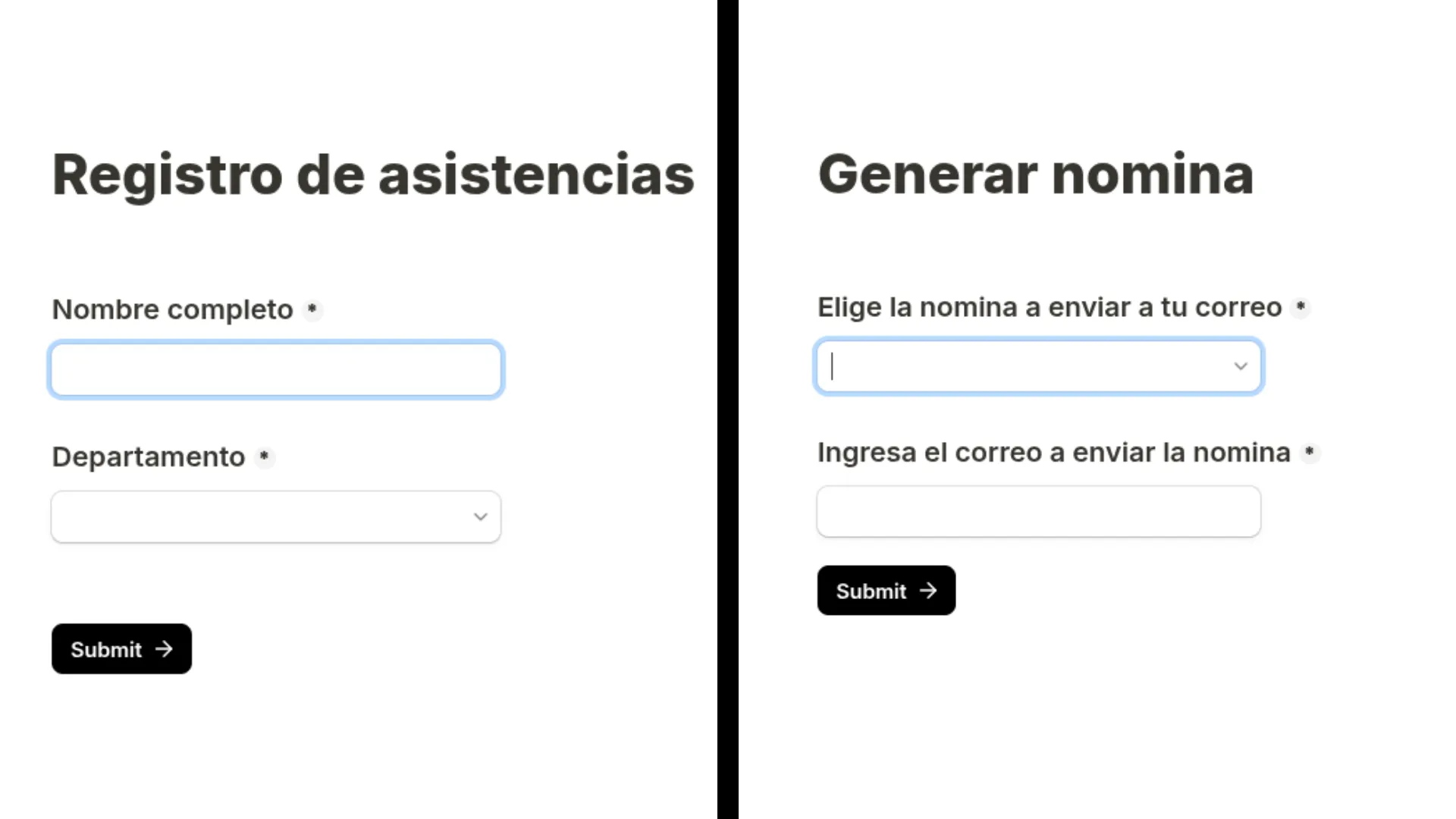 Mockup del sistema
